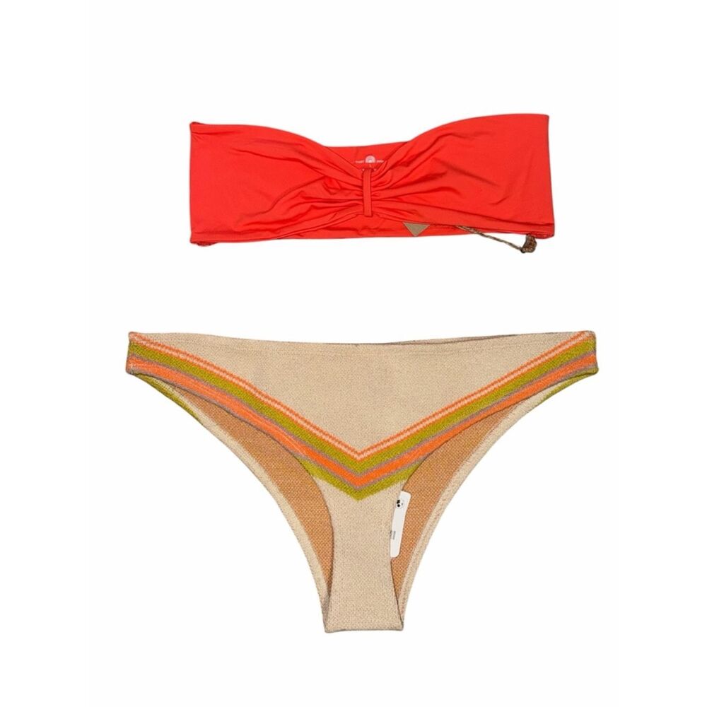 Free People Bottom/Swim Toast Top Bikini Set Swimwear(Size Large Top/XL Buttom)
